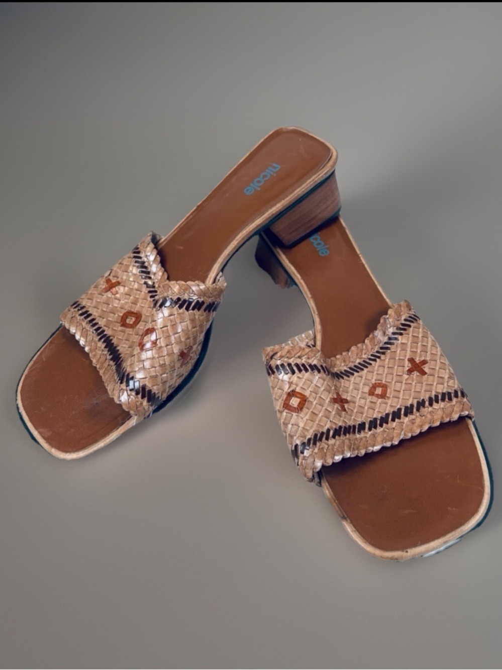 NICOLE Native Leather Slide Mule Sandals